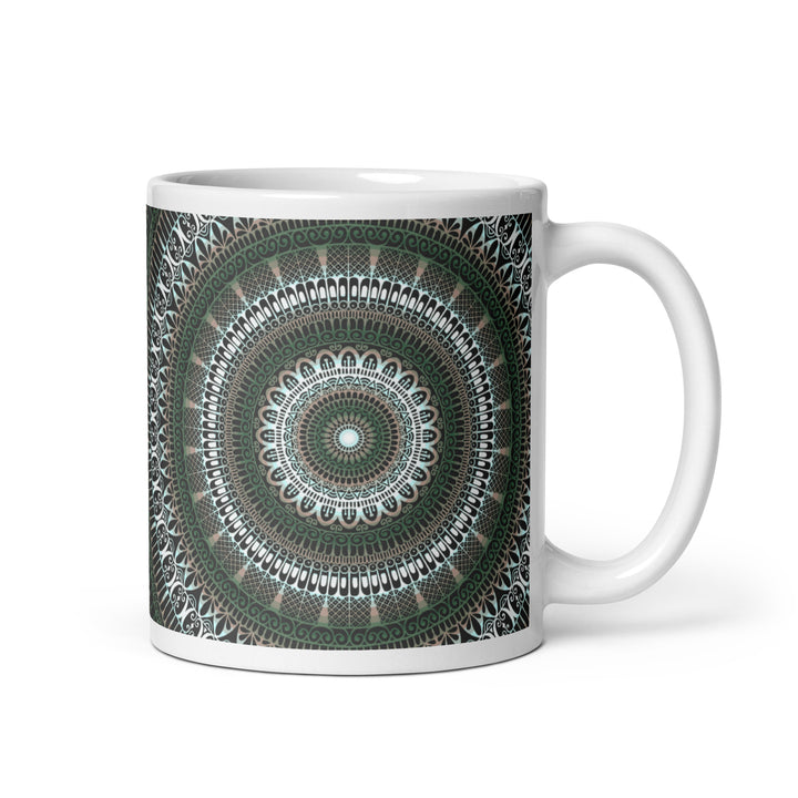 Enchanted Forest: Mandala Mug in Serene Green