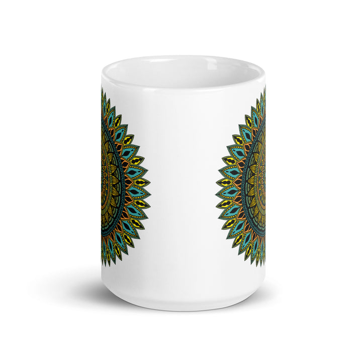 Mandala Magic on White, Mandala Design Mug