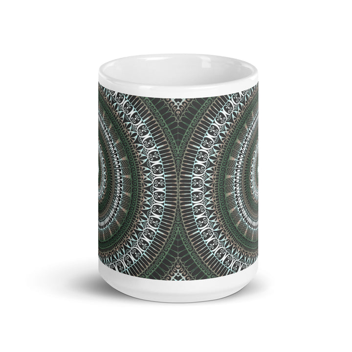 Enchanted Forest: Mandala Mug in Serene Green