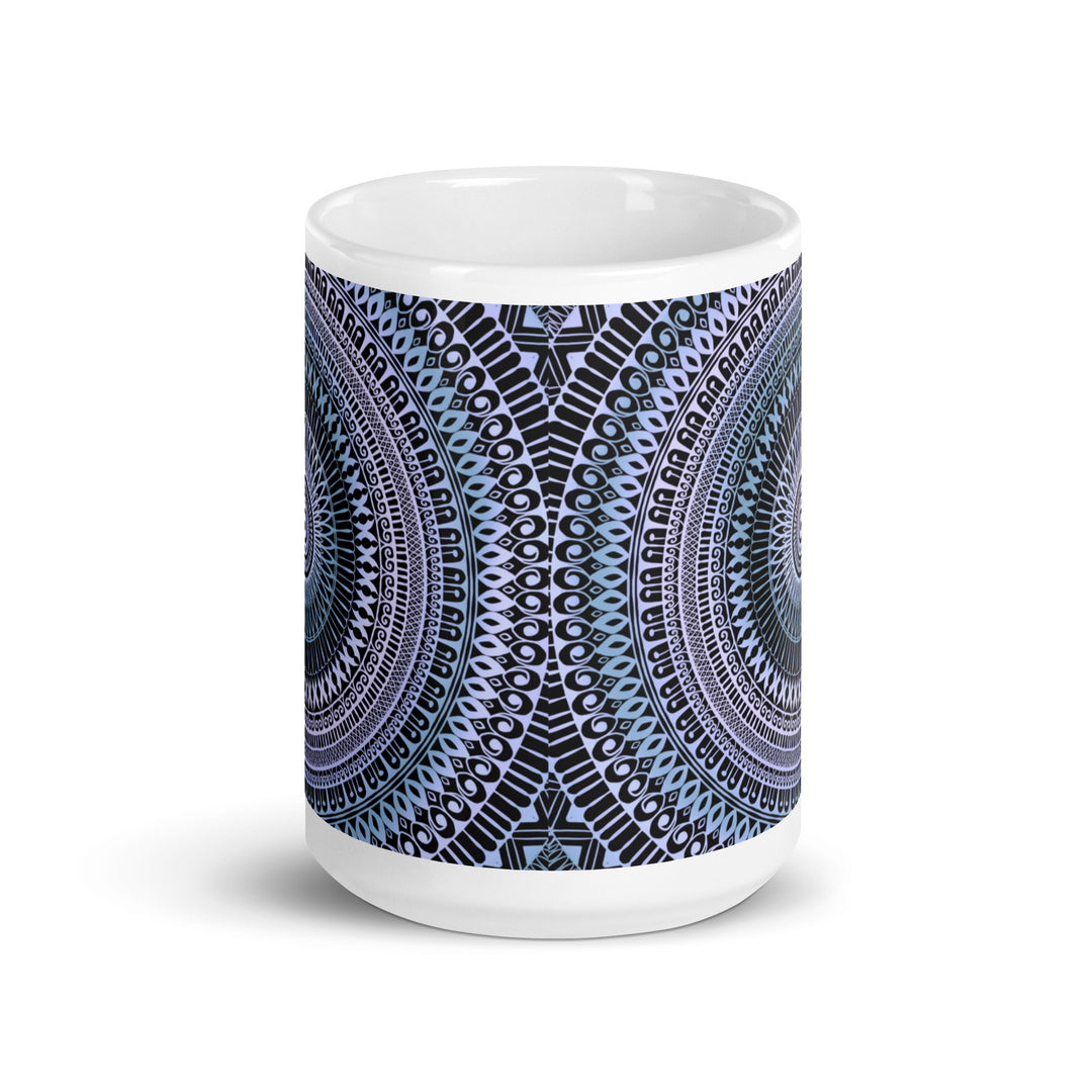 Icy Whispers: Mandala Mug in Subtle Pink and Blue