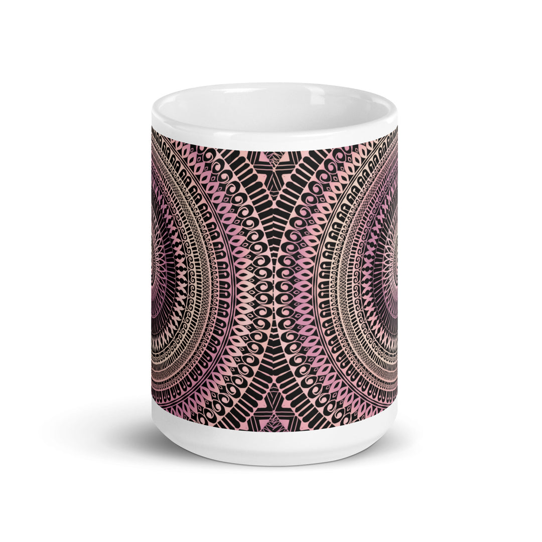 Graceful Mandala: Pale Pink and Beige Mug