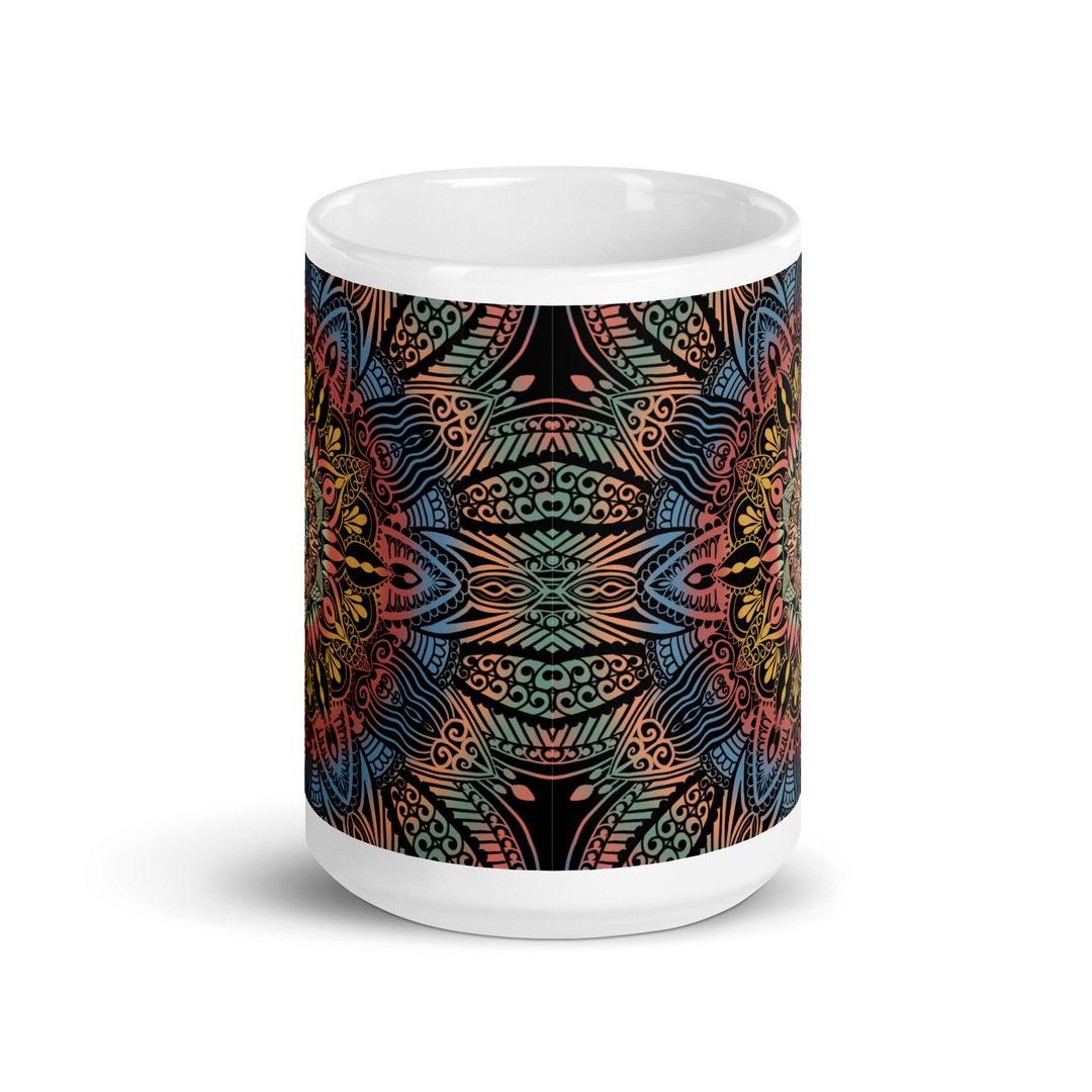 Dynamic Splendor: Psychedelic Mandala Mug