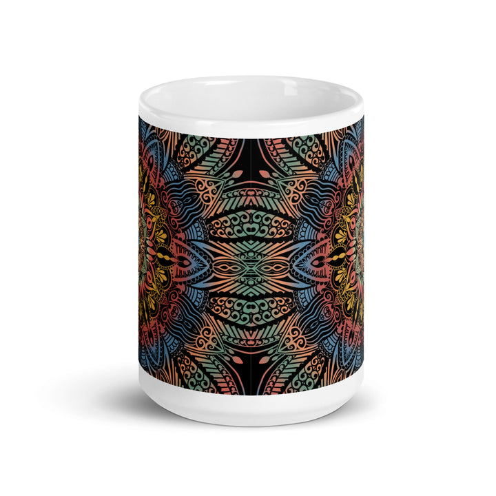 Dynamic Splendor: Psychedelic Mandala Mug