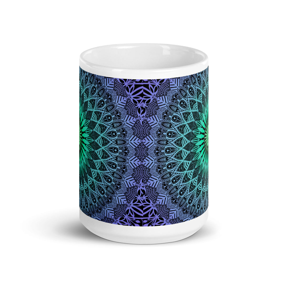 Purple Rain: Mandala Mug in Purple & Mintgreen