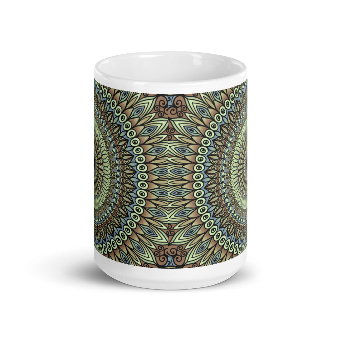 Nature's Palette: Lavender, Green, and Brown Mandala Mug