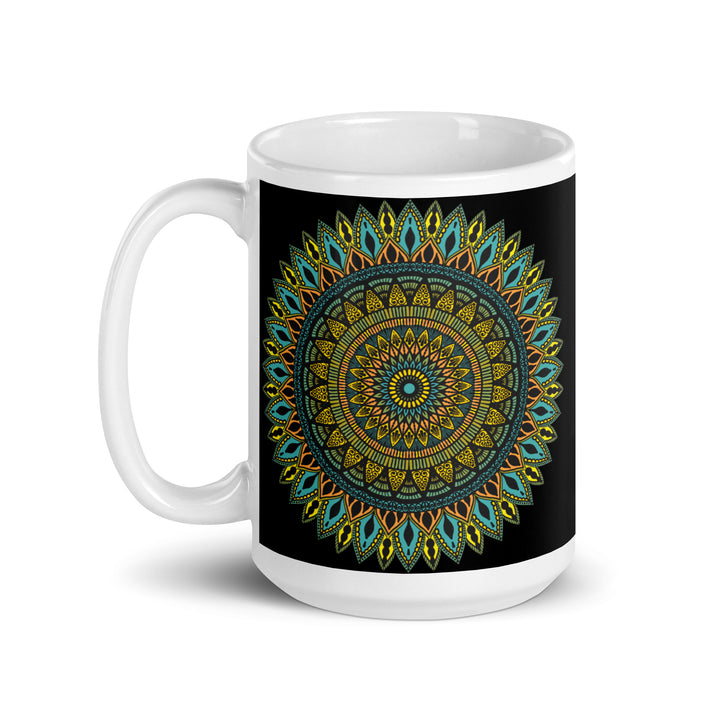 Mandala Magic in Black, Glossy Mug