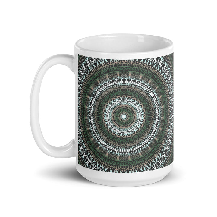 Enchanted Forest: Mandala Mug in Serene Green