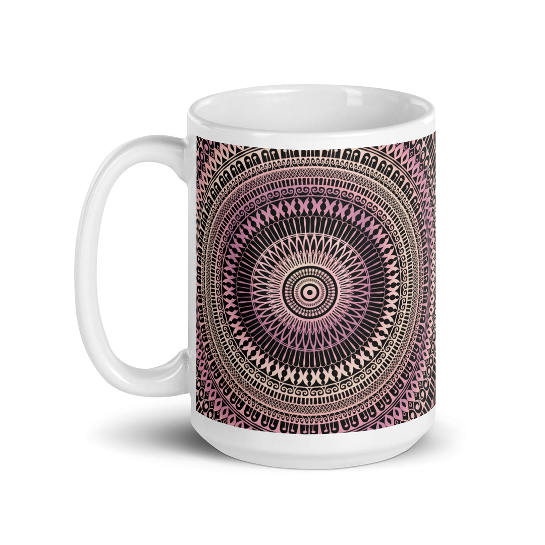 Graceful Mandala: Pale Pink and Beige Mug