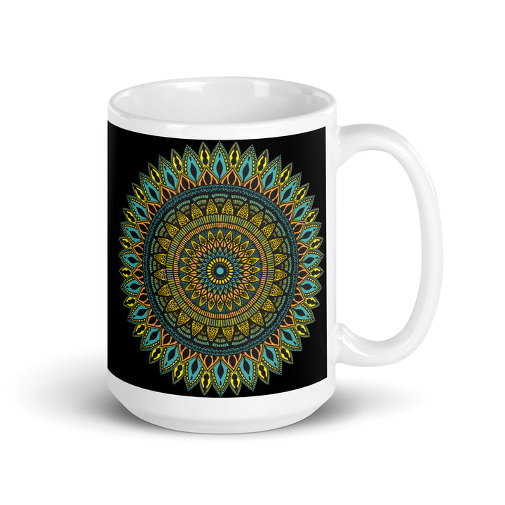 Mandala Magic in Black, Glossy Mug