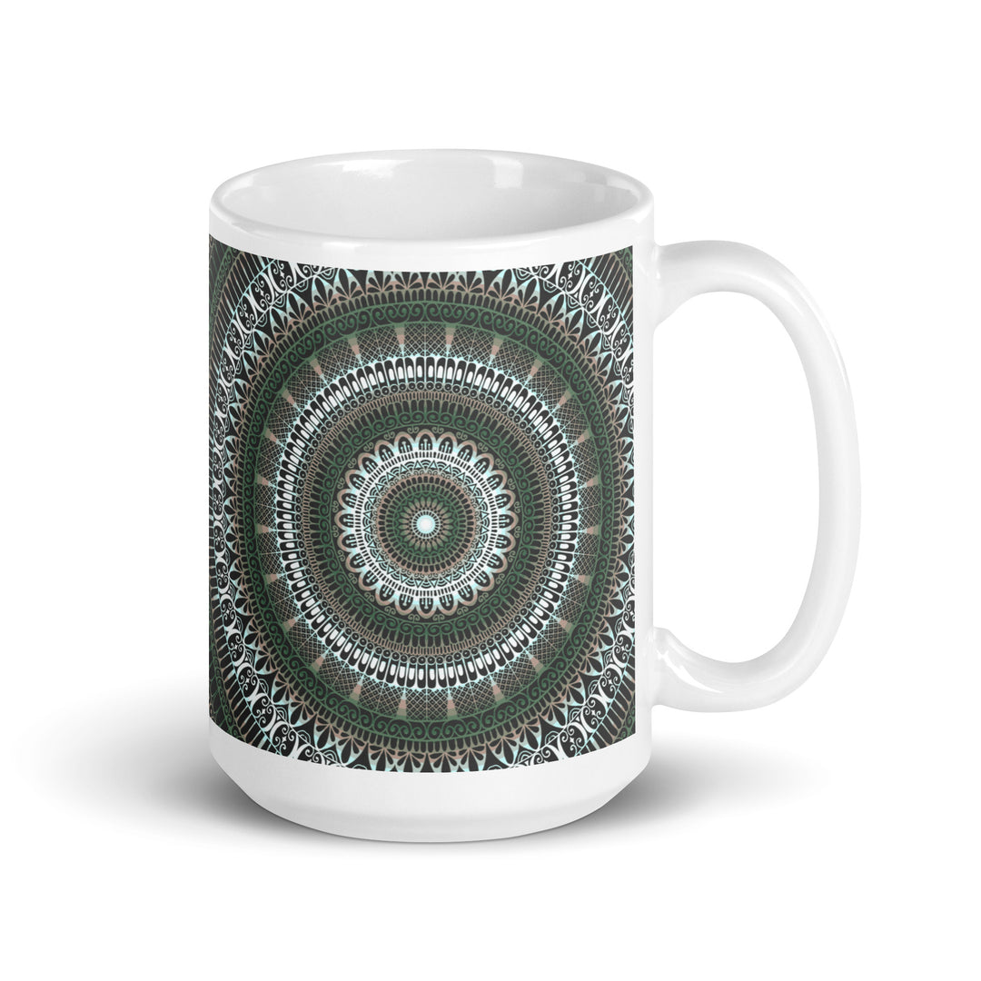 Enchanted Forest: Mandala Mug in Serene Green