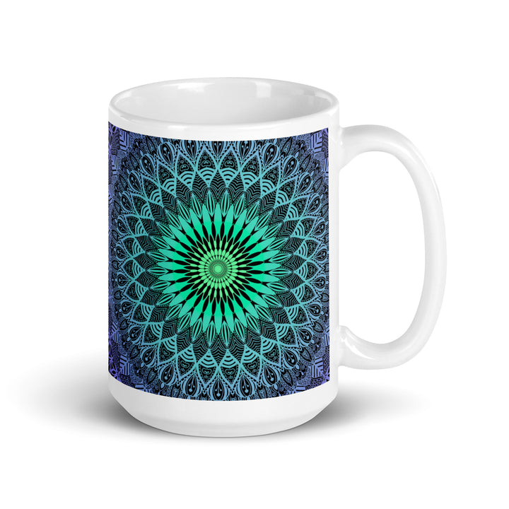 Purple Rain: Mandala Mug in Purple & Mintgreen