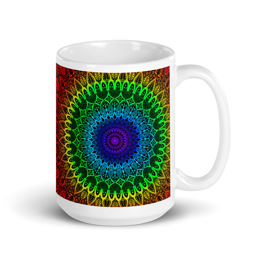 Chakra Harmony: Mandala Mug in the 7 Vibrant Chakra Colors